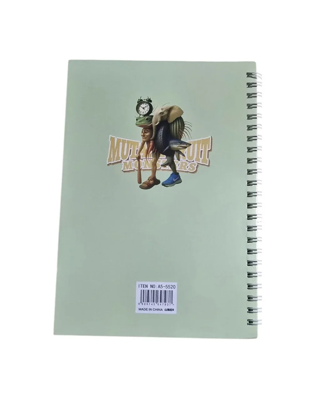 Mutant Fruit Monsters Green Spiral Notebook